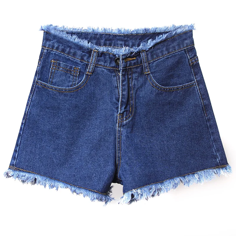Женские летние джинсовые шорты новые шорты с высокой талией под корейские свободные блестящие белые студенческие широкие брюки