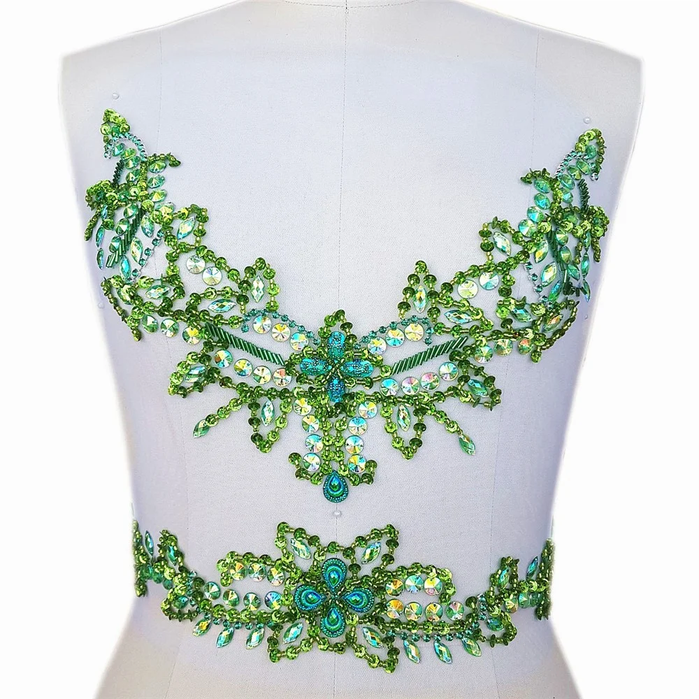Buy Sumptuous Green AB Sew on Sequin Rhinestones