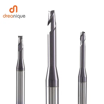 

1pc 2 flute cabide end mill d0.5-d2.0 for deep slot milling mold making long neck end mills cnc milling cutter mold end mills