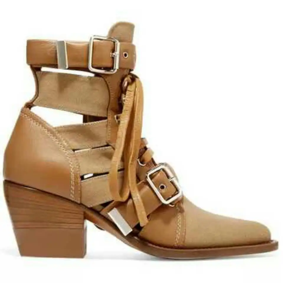 alpaca buckle lace up biker boots
