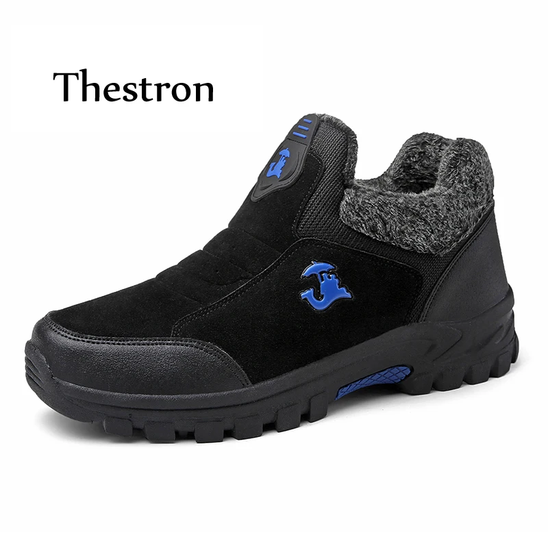 

Thestron Sneakers Men Casual Shoes Quality Male Trekking Shoes Non Slip Winter 2018 Warm Fur Quality Outside Black Size 39-45