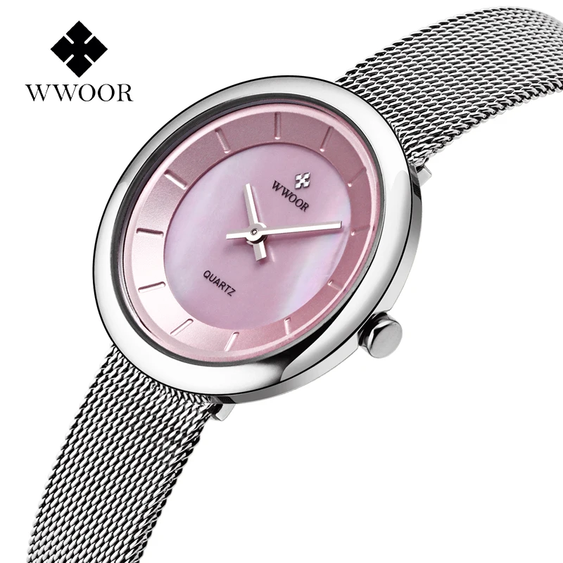 Prix pour WWOOR Nouvelles Femmes Montres À Quartz-montre Robe Dames Montre Femmes Relojes Mujer Classique Rétro Sangles Inox shell visage rose Prix pour WWOOR Nouvelles Femmes Montres À Quartz-montre Robe Dames Montre Femmes Relojes Mujer Classique Rétro Sangles Inox shell visage rose