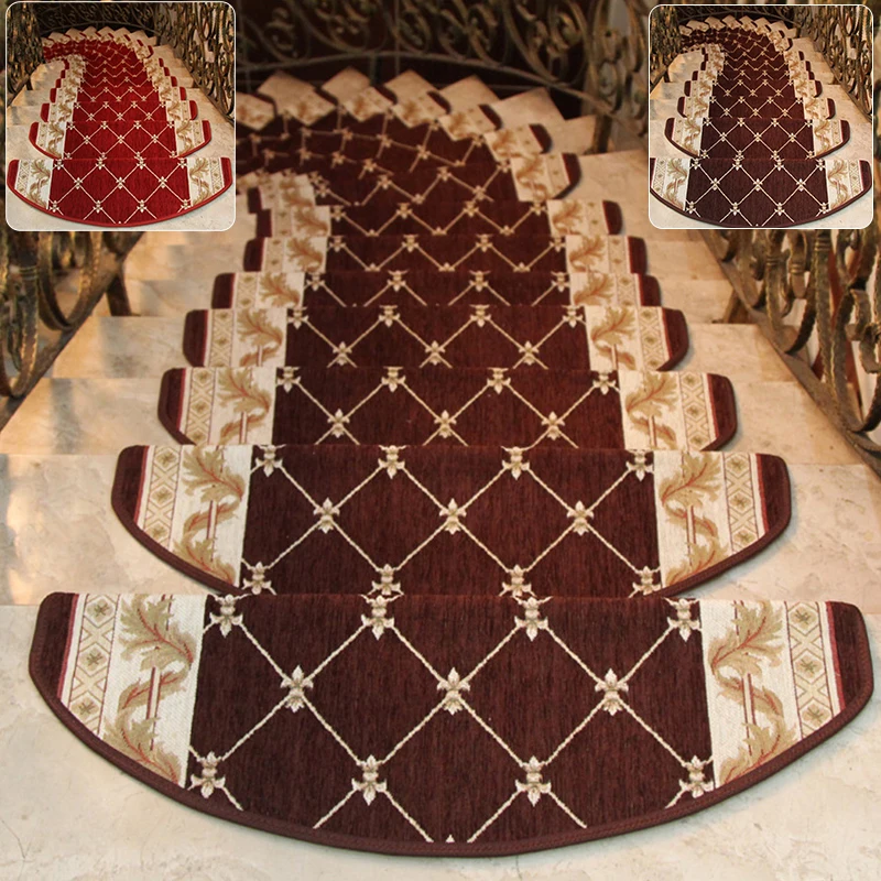 1*Carpet European Palace Style Non-slip Stair Tread Carpet Mat Step Rug Home Decoration 24*64cm Floor Decor 1*Carpet European Palace Style Non-slip Stair Tread Carpet Mat Step Rug Home Decoration 24*64cm Floor Decor