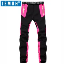 IEMUH бренд спорт на открытом воздухе женские альпинистские походные брюки внутренняя флисовая софтшелл брюки водонепроницаемые ветрозащитные походные брюки