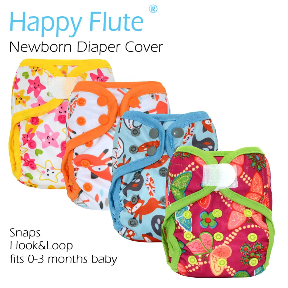 Happy Flute Newborn Diaper CoverFor NB Baby,Double Leaking Guards