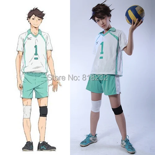 

Haikyuu Oikawa Tooru NO.1 High School Uniform Short sleeve Sportwear Anime Cosplay Costumes