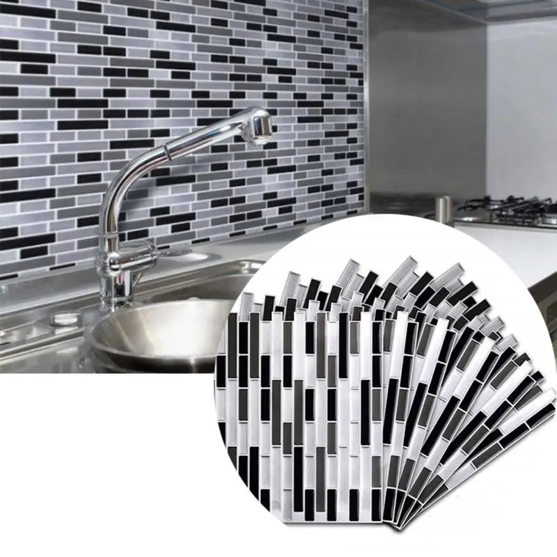 Simulation tile stickers bathroom kitchen wall stickers home decoration living room non-slip DIY creative Wallpaper