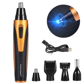 

4 In 1 Rechargeable Nose Hair Trimmer Clipper for Men Trimer Ear Face Eyebrow Nose Hair Removal Beard Trimmer for Nose Wireless