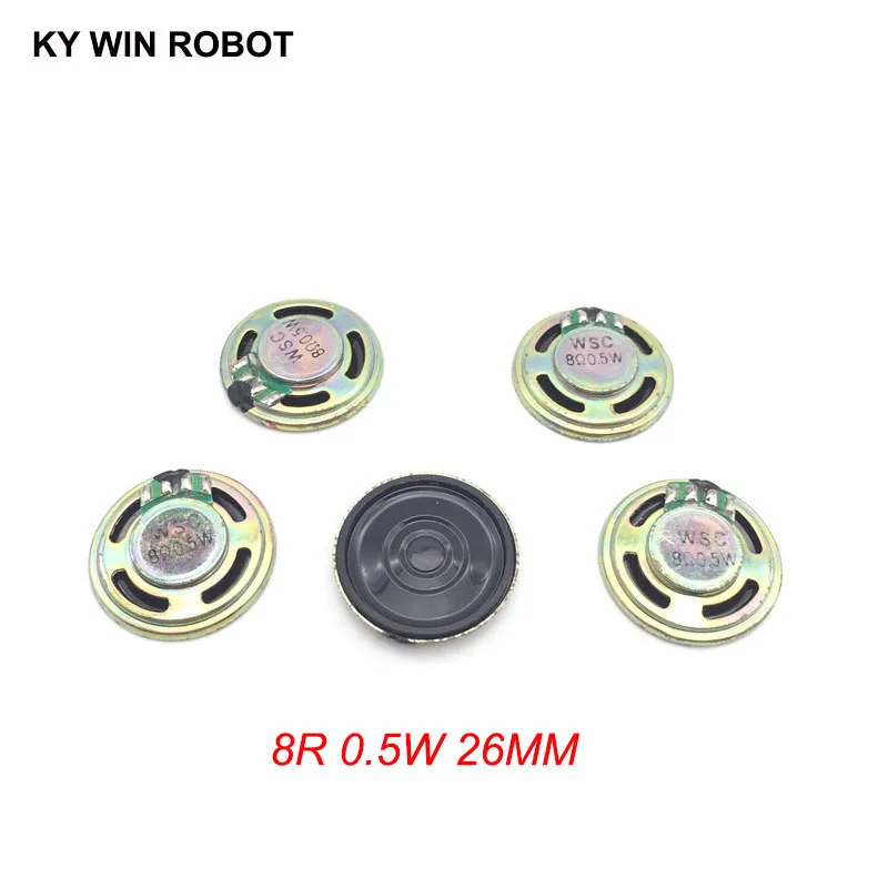 

5pcs/lot New Ultra-thin speaker 8 ohms 0.5 watt 0.5W 8R speaker Diameter 26MM 2.6CM thickness 4.5MM