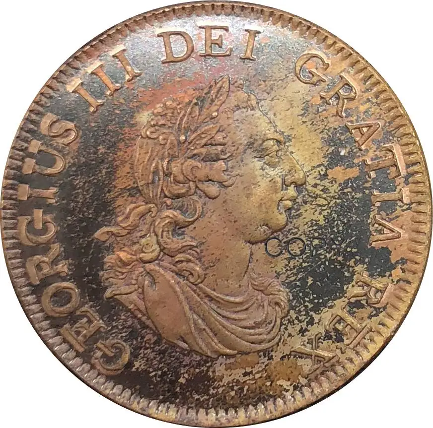 Great Britain 1799 Britannia 1/2 Half Penny George III United Kingdom Red Copper Copy Coin | Дом и сад