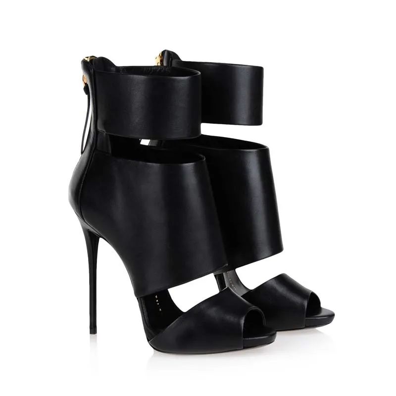 leather bootie sandals