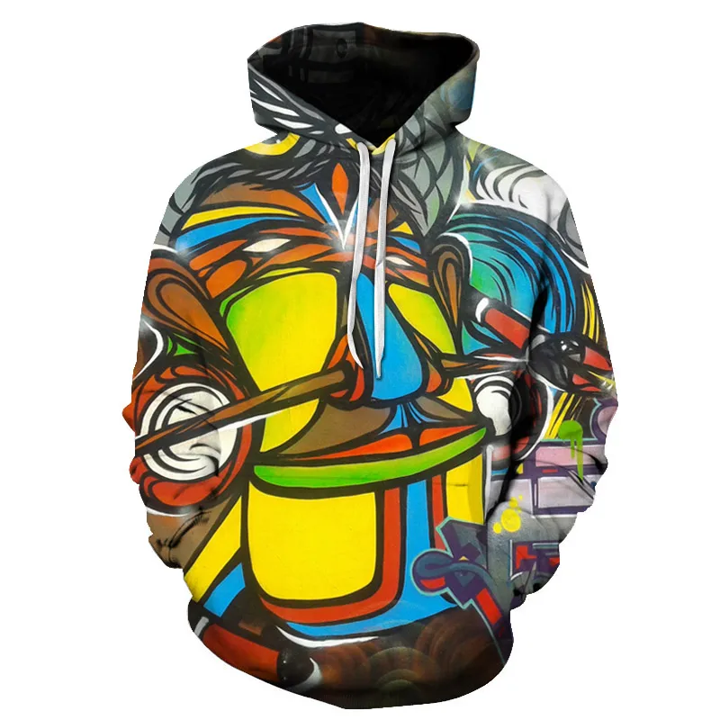 man official graffiti print hoodie