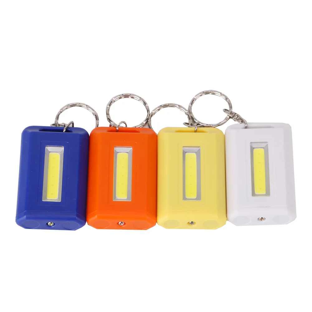 Mini Portable Keychain Key Ring LED Flashlight COB LED Single Mode Mini Pocket Torch Lamp Light