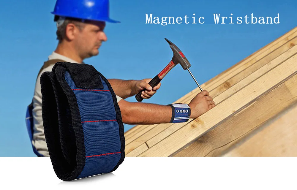 Полиэфирный магнитный браслет Портативная сумка для инструментов липучка электрик наручный инструмент ремень саморезы сверла держатель