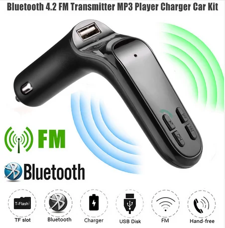 

Wireless Bluetooth FM Transmitter FM Modulator HandsFree Car Kit Radio Adapter USB Charger MP3 Music Player For smart phone #30