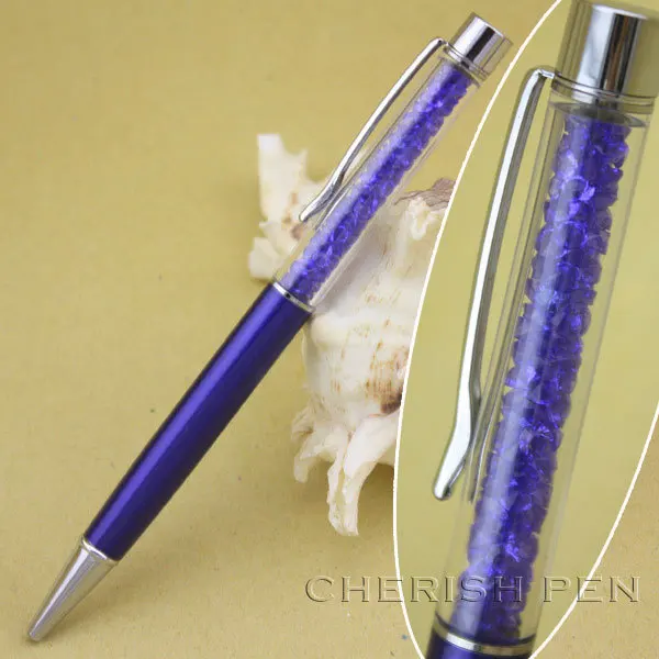 Темно-синяя кристальная ручка, лучшее качество, Кристальный шар/Роллер/подарок/металл/шариковая ручка
