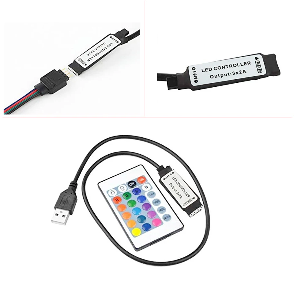 Светодиодная лента 5 V/12/24 V RGB USB ИК RF пульт дистанционного управления 3/17/пульт ДУ с 24 кнопками Беспроводной светодиодный контроллер для 5050/3528 Светодиодный светильник полосы