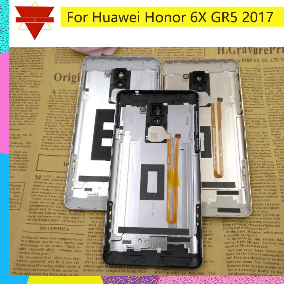 Для Huawei Honor 6X Задняя крышка батареи задняя дверь корпус чехол для GR5 BLL-L23 с сенсорным датчиком ID боковые кнопки объектив камеры