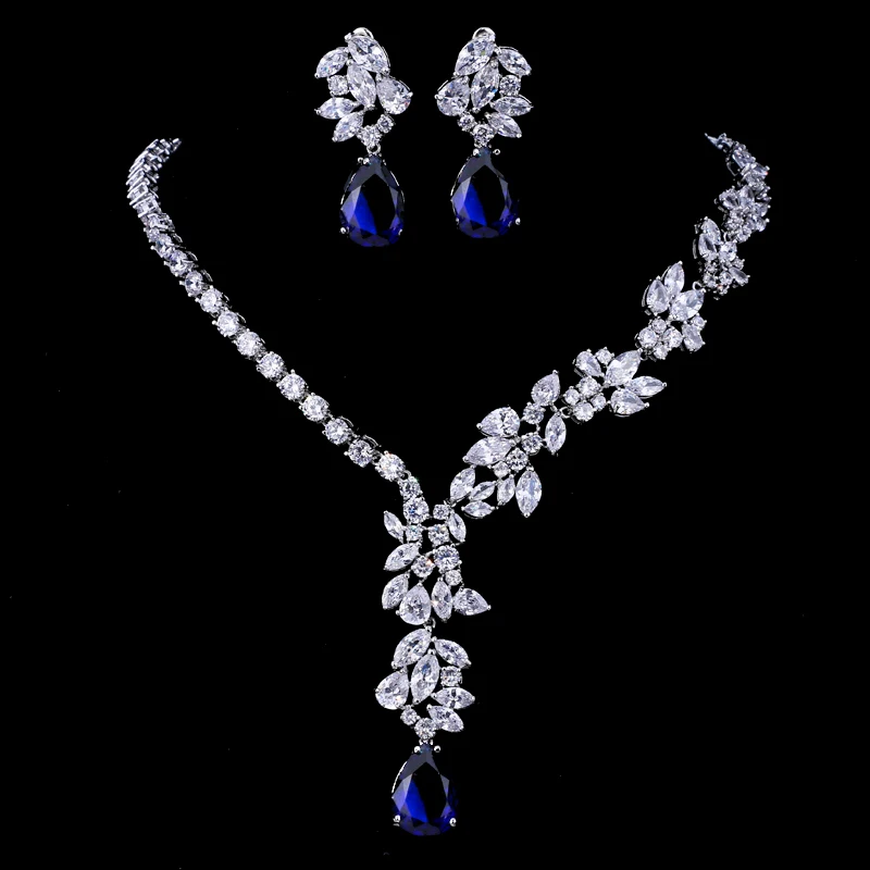 Unique Design Choker Necklace Stud Earrings Bridal Jewelry Sets Wedding Accessories