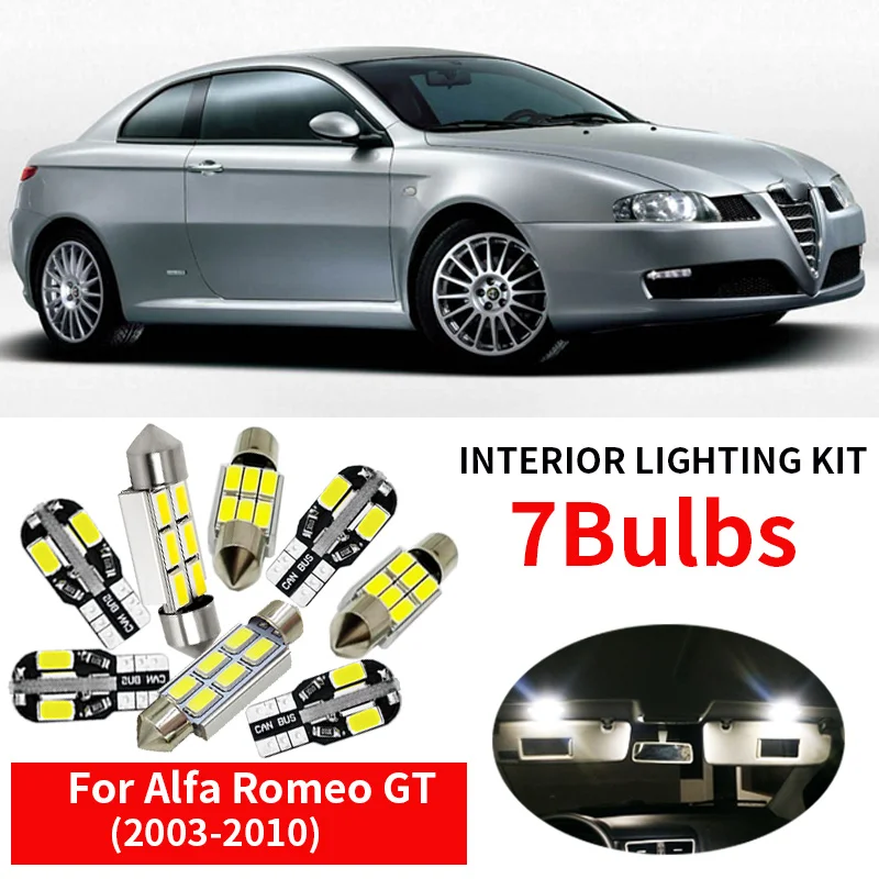 

7pc x Canbus Error Free LED bulb Interior Dome Map Trunk Glove box lights kit for 2003-2010 Alfa Romeo GT