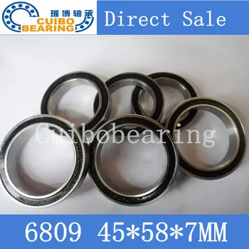 

Free shipping 10pcs bearing 6809 6809 2RS shielded cover thin wall deep groove ball bearings 61809 61809 2RS 45*58*7mm