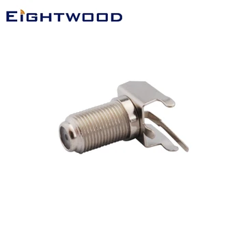 

Eightwood F Jack Female RF Coaxial Connector Adapter Thru Hole bulkhead Right Angle PCB Mount for Head End Equipment CATV 50 Ohm