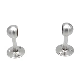

4 Pcs Shower Curtain Closet Rod Holder Pipe Flange Socket Ceiling Mount Bracket Stainless steel solid round head JA55