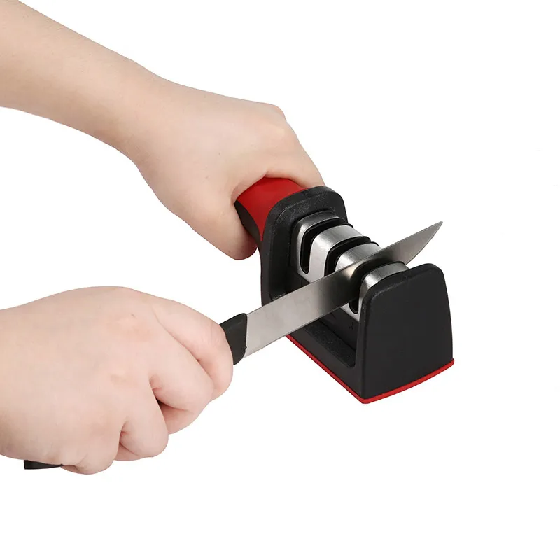 Portable Knife Sharpener Stainless Steel Ceramic Sharpening Stone Tungsten Diamond Kitchen Tools | Дом и сад
