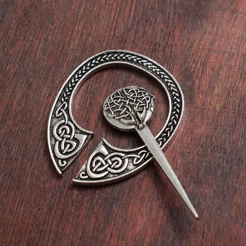 

1pc Vintage Medieval Viking Brooch Pin Amulet Wicca Oval Brooches Fibula