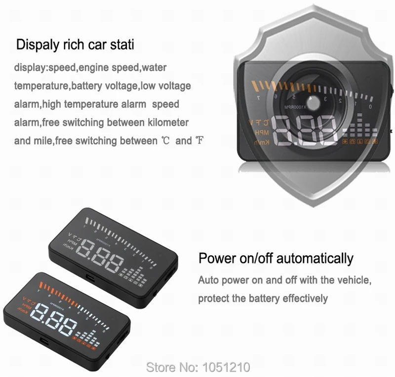 Ouchuangbo X5 Hud Car Head Up Display Auto Car Styling Light Sensor Speed Alarm Icon Windshield Projector Head Up Display Aliexpress