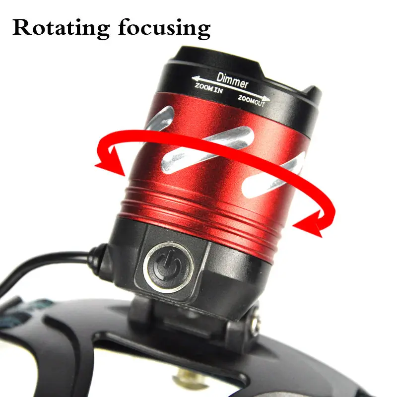 Налобный фонарь BORUiT B9 светодиодный с зумом AAA/18650 водонепроницаемый|red headlamp|head