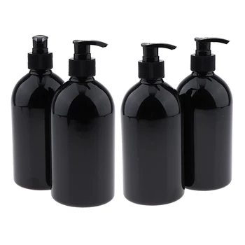 

500ml Refillable Empty Plastic Bottles for Bathroom, Kitchen & Salon Use - 4Pcs Makeup Bottles for Soap & Shampoo & Conditioner