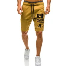 Мужские шорты с буквенным принтом летние свободные Бриджи хаки серый плюс размер Короткие брюки повседневные хлопковые черные длинные мужские карго шорты