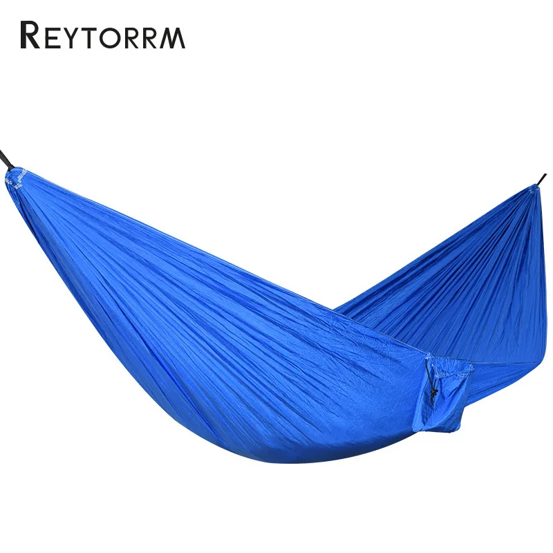 

Blue Supreme Nylon Hammock 2 Person Outdoot Outing Relax Leisure Hanging Hamac Swing Durable Hamak Porch Backyard Ultralight