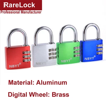 

Rarelock 4 Color Aluminum Padlock Door Cabinet Box Game Luggage Fitness Center Locks Code Combination Digital Password Lock a