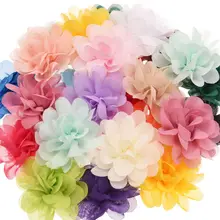 Acessórios para cabelo, acessórios de chiffon florais charmosos para cabelo, faça você mesmo, acessório para cabelo sem grampos, 20 peças