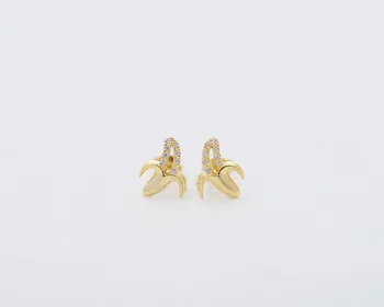 

Fashion crystal banana with plated stud earrings Lovely corn stud earrings for women