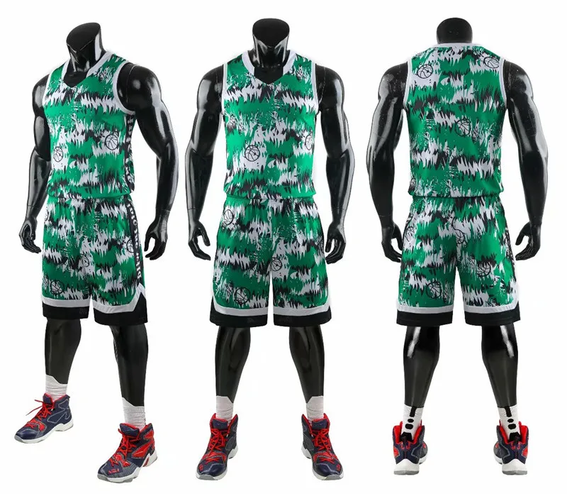 Новая мужская баскетбольная майка костюм пустой баскетбол в колледже тренировочная одежда с принтом команды баскетбольный трикотаж форма по индивидуальному заказу - Цвет: YW913 green