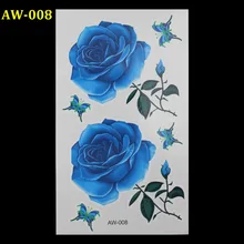 AW 008 3d тату флэш татуировки для женщин Временные на руку синий