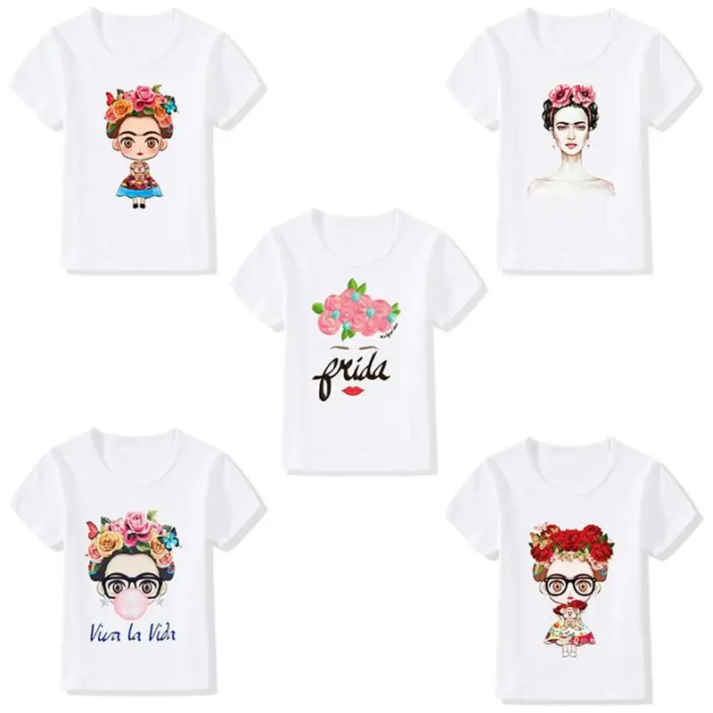 تي شيرت أبيض فتاة صغيرة طباعة المحملة قميص فام القطن فوج T قميص الشارع الشهير عارضة س الرقبة العادية قصيرة المتناثرة قمم النساء