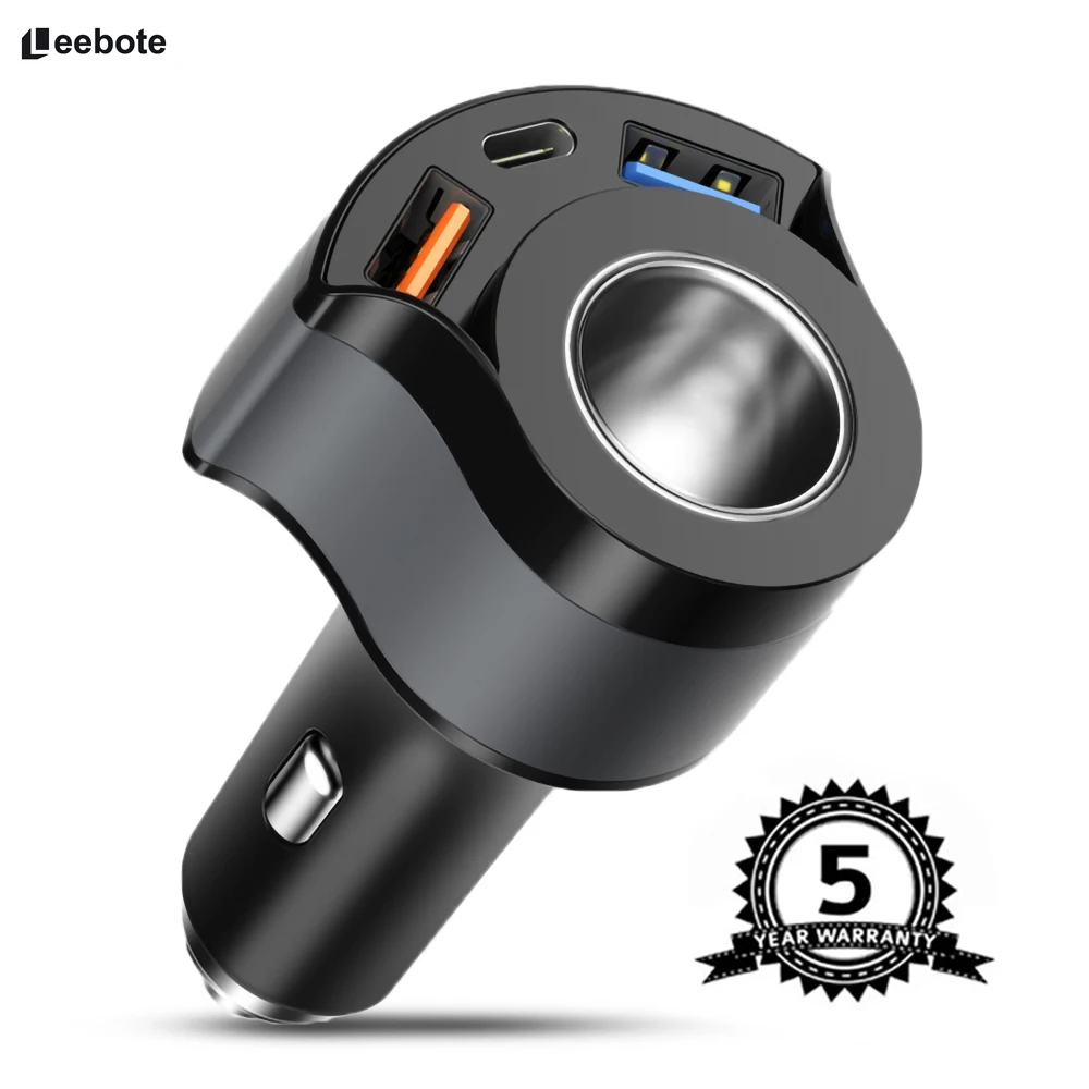 

New type of cigarette lighter car charged with dual USB multi-function fast charging vehicle charger metal double USB alumiusly
