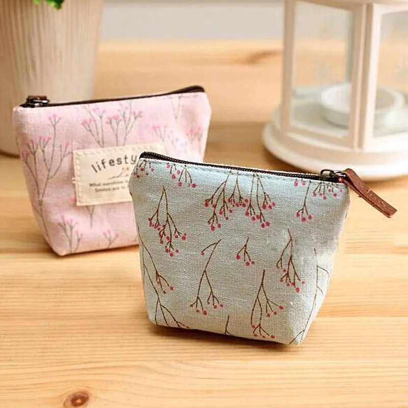 Floral Style Coin Purse Women Small font b Wallet b font Canvas Bags Cute Money font