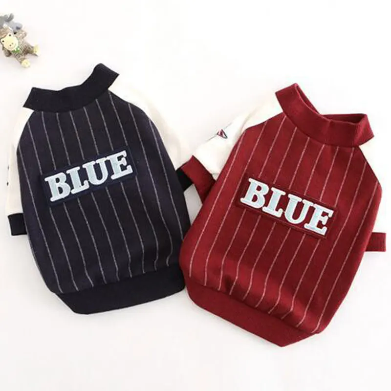 

Pet Striped Baseball Suit Dog Sport Hoodies Clothes Sweatshirt Dog Sport Shirt for Small Dogs Puppy Cat Costumes