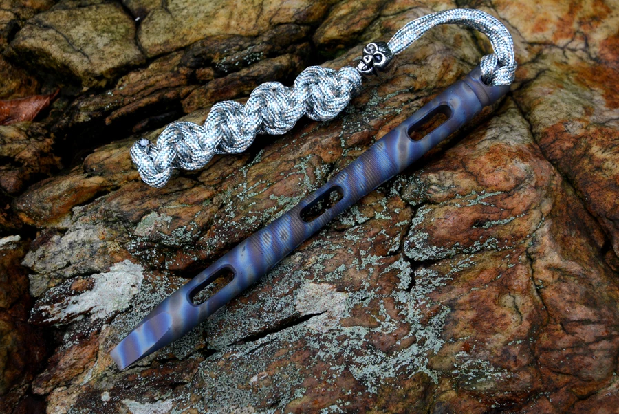 

TWOSUN original Crowbar flame texture TC4 Titanium alloy outdoor camping defense EDC tools