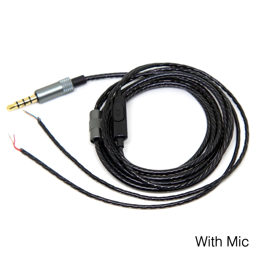 1 2m with mic lc ofc diy earphone cable high quality replacement cable wire for repair upgrade 1 2m with mic lc ofc diy earphone cable high quality replacement cable wire for repair upgrade