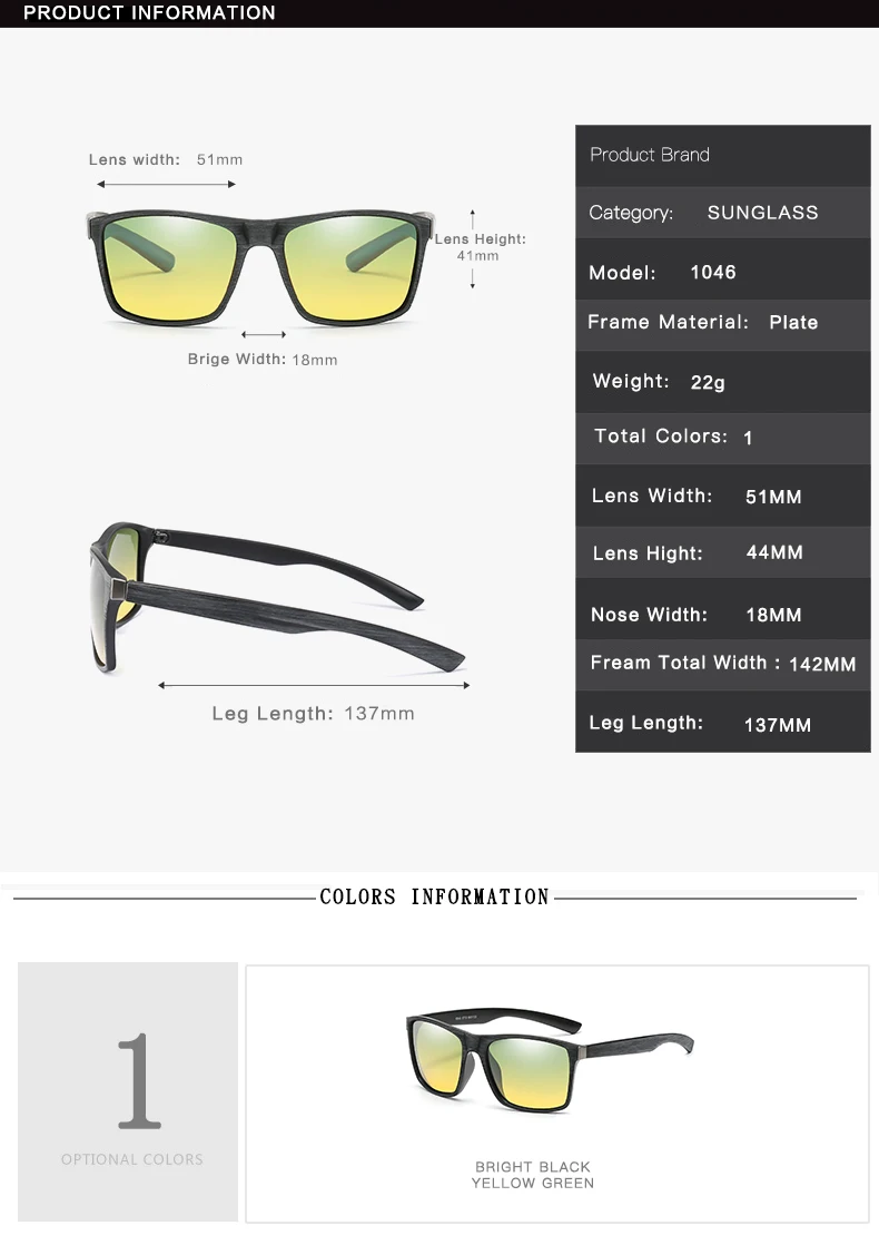 Новинка, поляризованные солнцезащитные очки, день и ночь, очки для вождения автомобиля, мужские, антибликовые, защита UV400, солнцезащитные очки