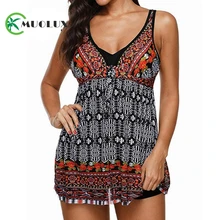 Танкини с принтом, женский купальник, Цельный купальник, контроль живота, плюс размер, купальник, шорты, пуш-ап, женский купальник, юбки