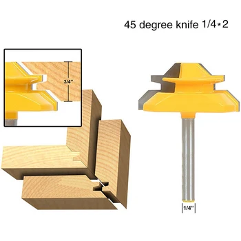 

CNBTR 45 Degrees Tenon Milling Cut Glue Router Bit For 12.7-24MM Board