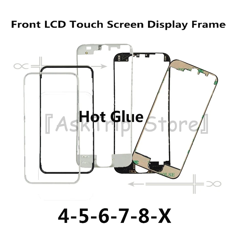 

10 piece Front LCD Touch Screen Hot Glue Housing Metal Plastic Bezel Frame For iPhone 4 4s 5 5s 5C SE 6 6S 7 8 Plus