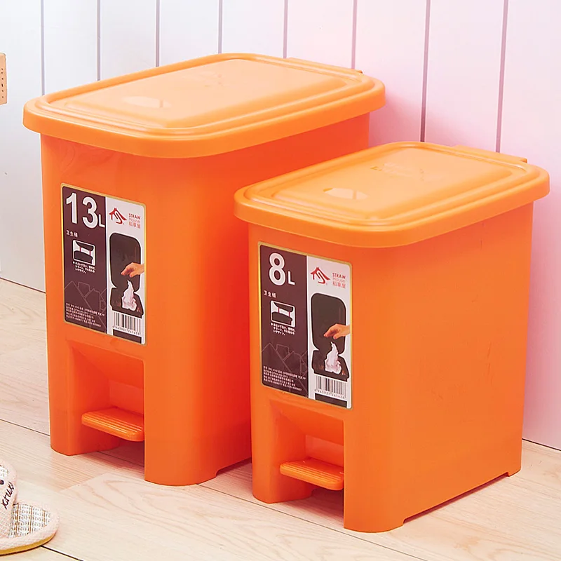 

Brief fashion Large garbage bucket pedal plastic storage bucket japanese style trash bucket